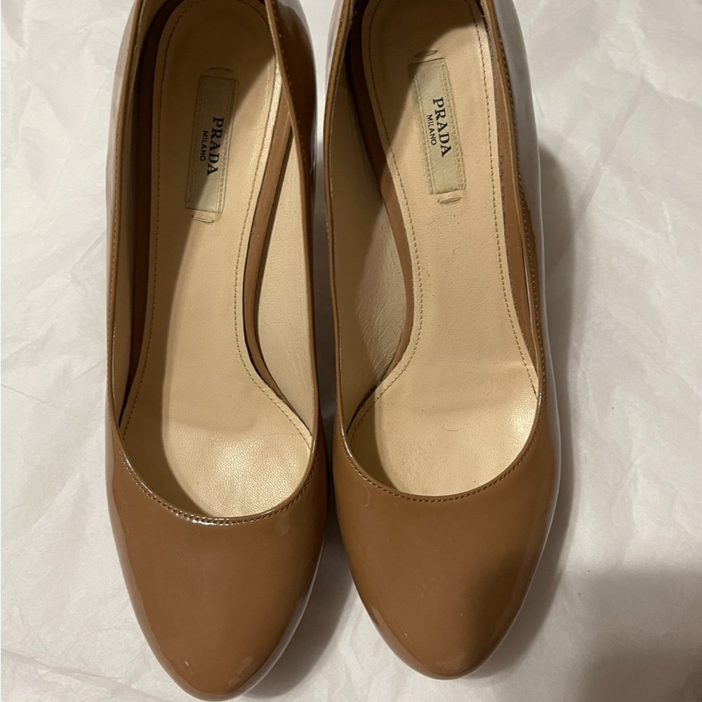 Prada round toe heels